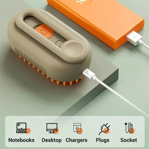 Cat/Dog Steam Brush 3 In 1 Electric Pet Hair Brushes- For Massage, Grooming, Comb, Hair Removal